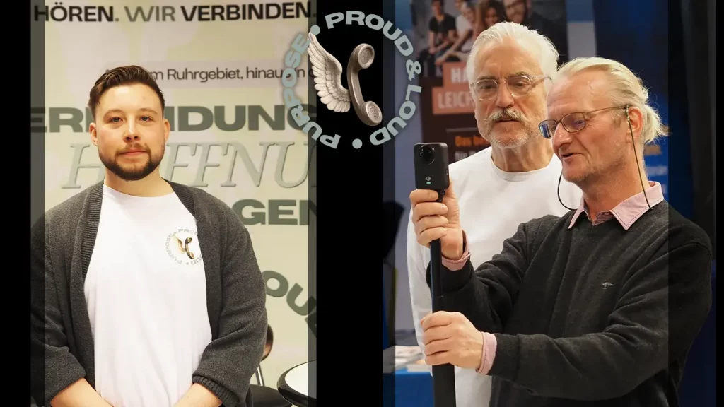 Stimmen, Gespräche und gelebte Inspiration beim SPIRIT FestivalKongress 2025 Bochum – Aleksej und Alfons von „Purpose. Proud and Loud.“ im Dialog über Verantwortung und Werte.